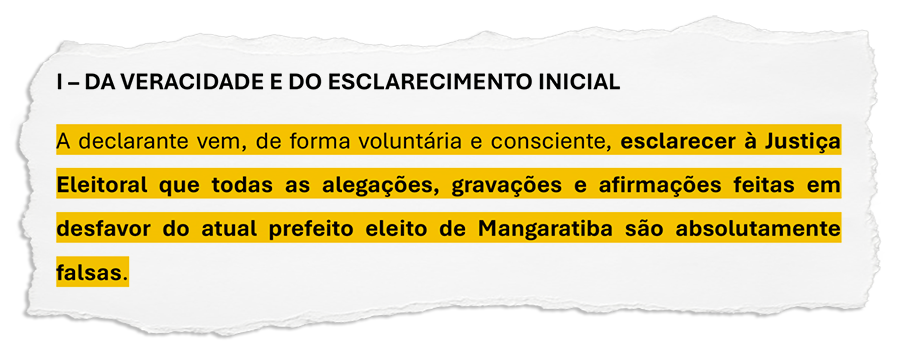 Mangaratiba: testemunha faz declaração à Justiça revelando que denúncia de transferência ilegal de títulos e compra de votos teria sido farsa para invalidar resultado das eleições