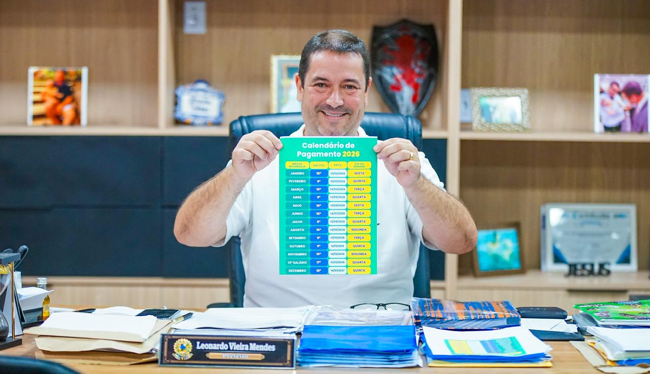 Meriti: Prefeitura divulga calendário de pagamentos de 2026 para servidores, aposentados e pensionistas