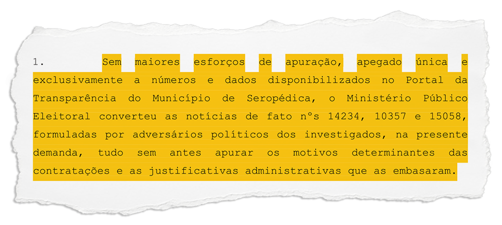 Seropédica: Defesa do prefeito alega falta de provas de irregularidades na contratação de pessoal e advogada da vice diz não caber inelegibilidade no em relação a ela