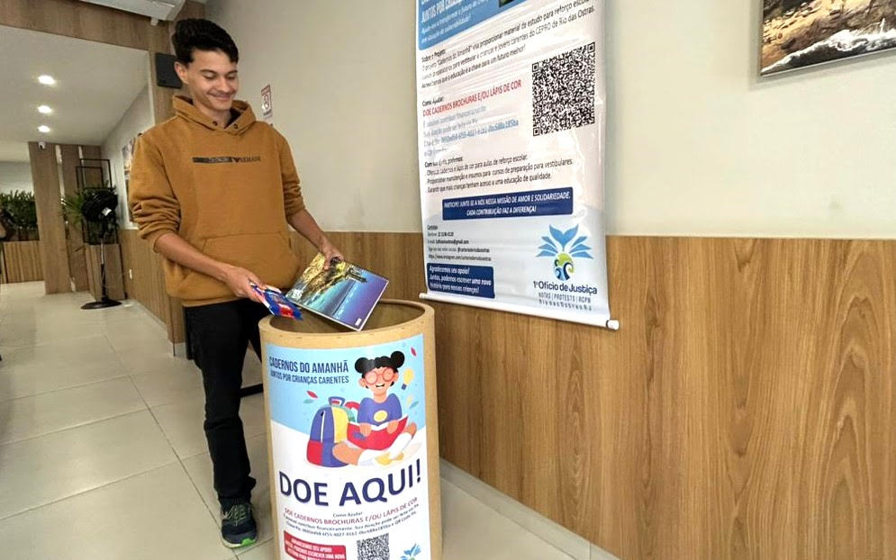 Rio das Ostras: Cartório promove campanha para arrecadar materiais escolares para crianças atendidas no Centro de Educação Popular