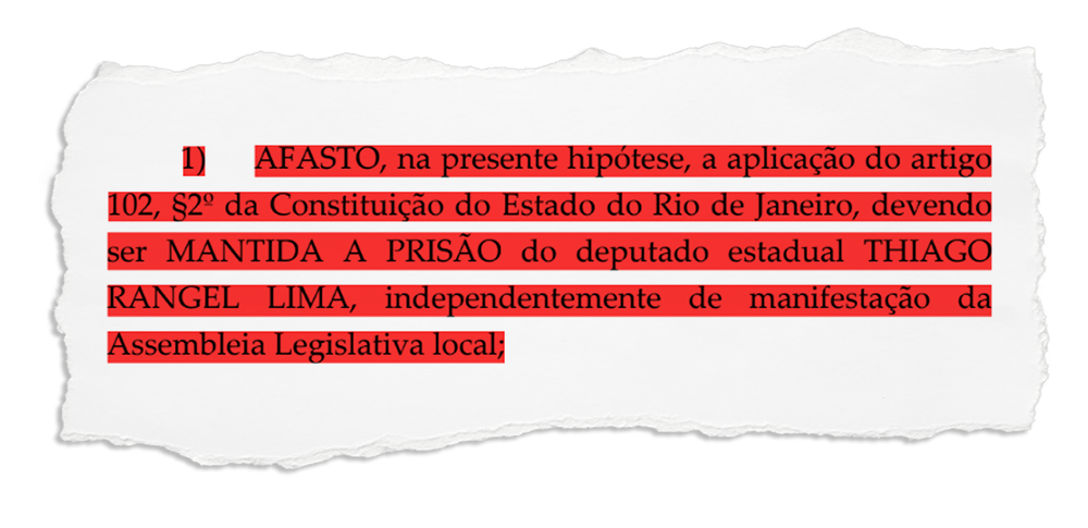 Preocupação na Alerj teria aumentado depois da decisão de Alexandre de Moraes que impede a Casa de derrubar prisão de Thiago Rangel