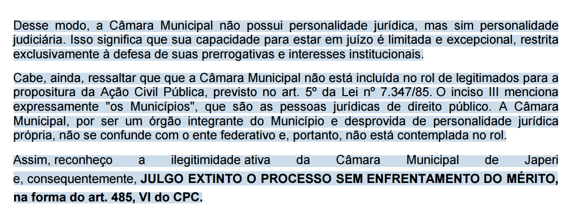 Japeri: Justiça extingue ação de improbidade movida pela Câmara de Vereadores contra a prefeita e secretários
