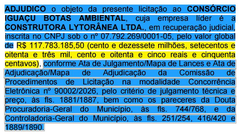 Empresa em recuperação judicial ganha concorrência de mais de R$ 100 milhões em Belford Roxo