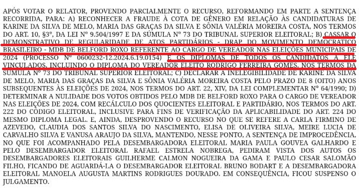 Mandato em risco: Processo que pode cassar vereador já tem três votos pela derrubada da nominata registrada pelo MDB de Belford Roxo