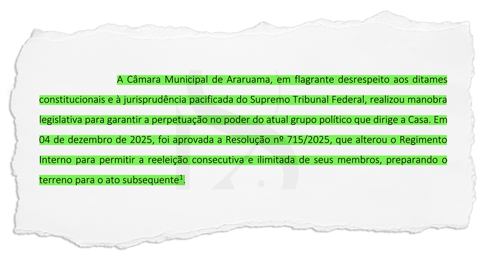 Ministério Público é acionado contra antecipação de eleição da Mesa Diretora da Câmara de Araruma: Presidente da Casa ignorou jurisprudência do STF