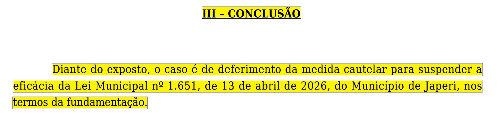 Procuradoria de Justiça se manifesta pela inconstitucionalidade de lei da Câmara de Japeri