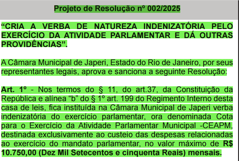 De quem é e quanto custa a frota usada pelos vereadores de Japeri?