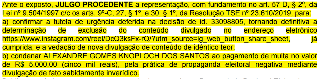 Decisão do TRE