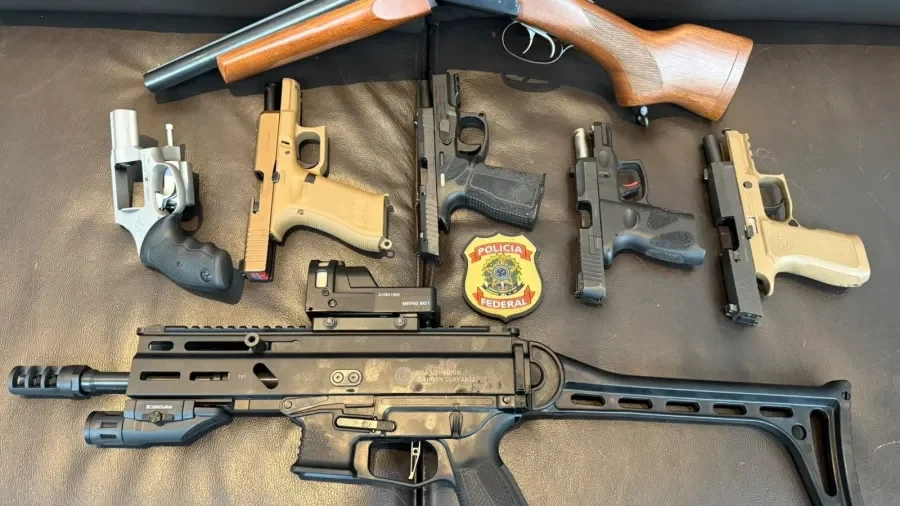 Os agentes apreenderam sete armas em um dos endereços de Mário Frias - Foto: Divulgação