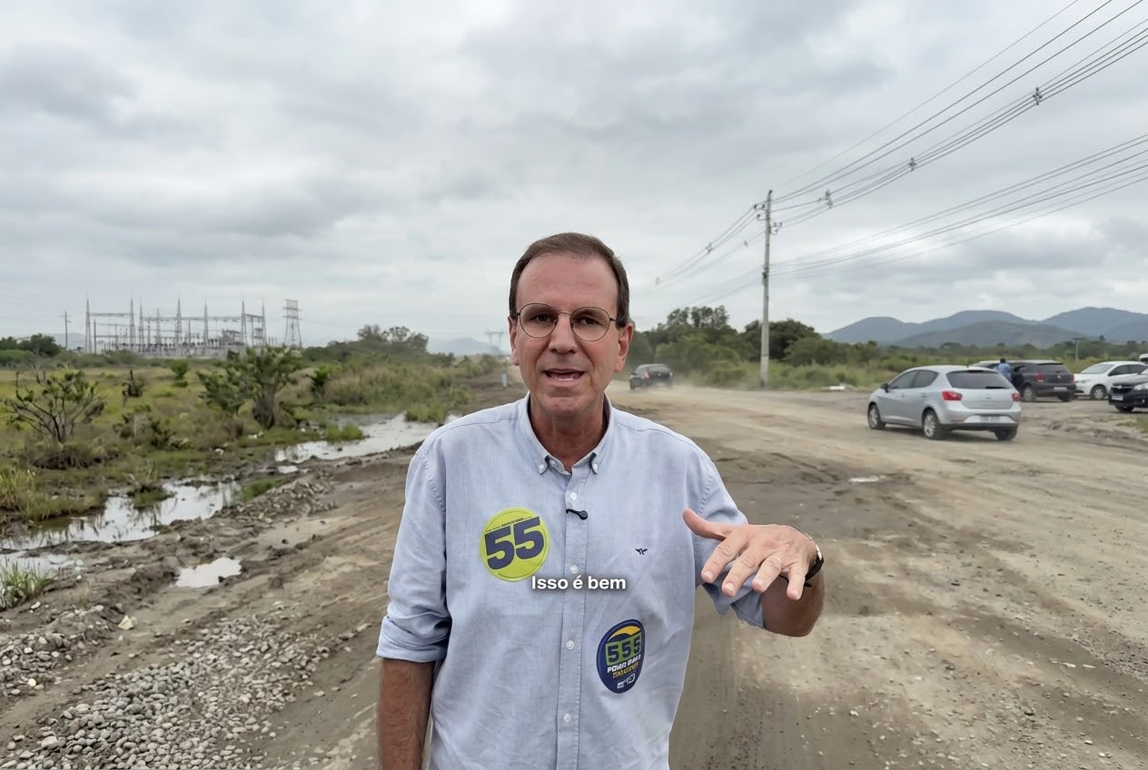 Em ato de campanha em Itaguaí, Eduardo Paes promete concluir obras da Reta de Piranema