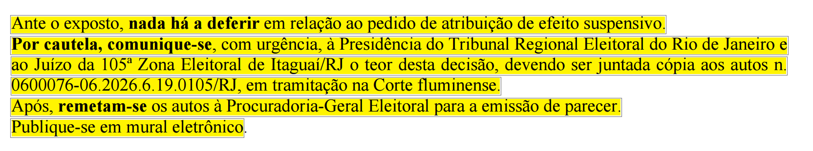 TSE mantém indeferida candidata do Novo à Prefeitura de Itaguaí